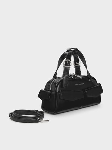 Rachel Multi-Pocket Bowling Bag, Noir, hi-res