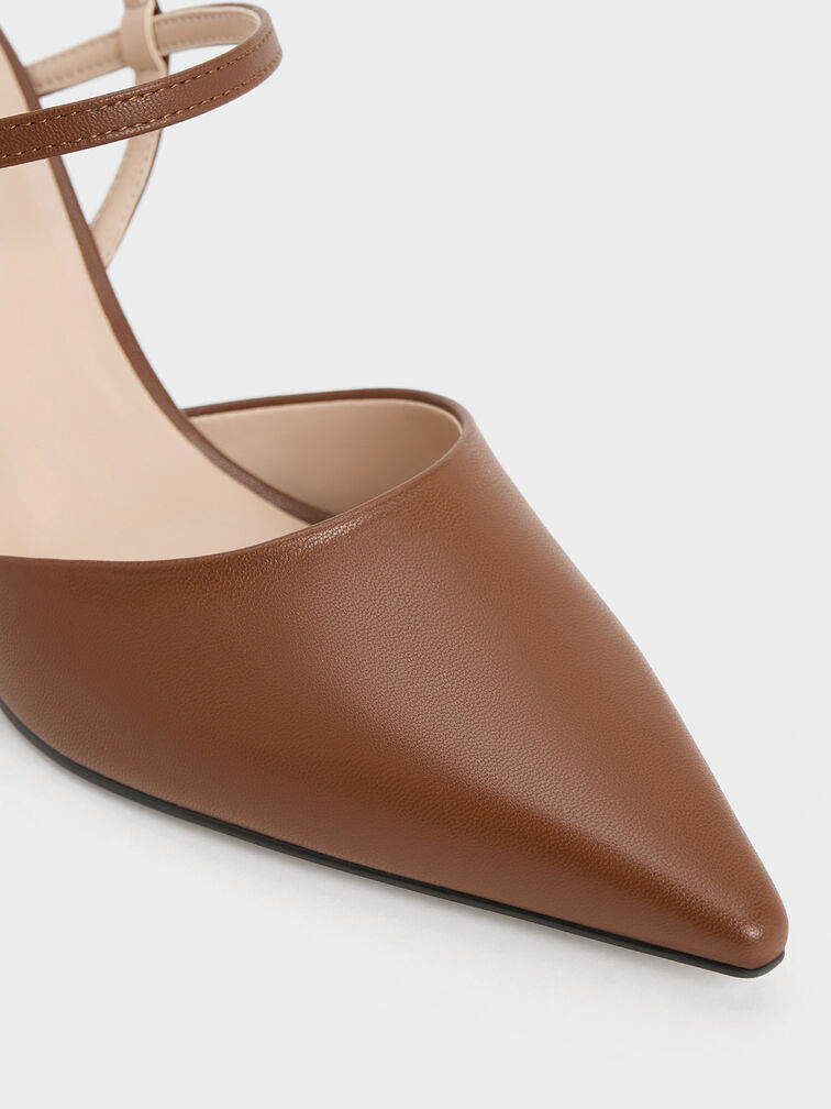 Gi&agrave;y cao g&oacute;t mũi nhọn Pointed-Toe Flare-Heel, Rượu cognac, hi-res