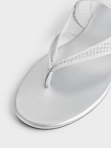 Gi&agrave;y sandals đế bệt Ellory, Bạc, hi-res