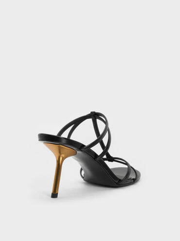 Crossover T-Bar Strappy Mules, Black Boxed, hi-res