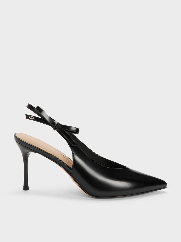 Gi&agrave;y sandals cao g&oacute;t Anastasia, Đen b&oacute;ng nh&aacute;m, hi-res