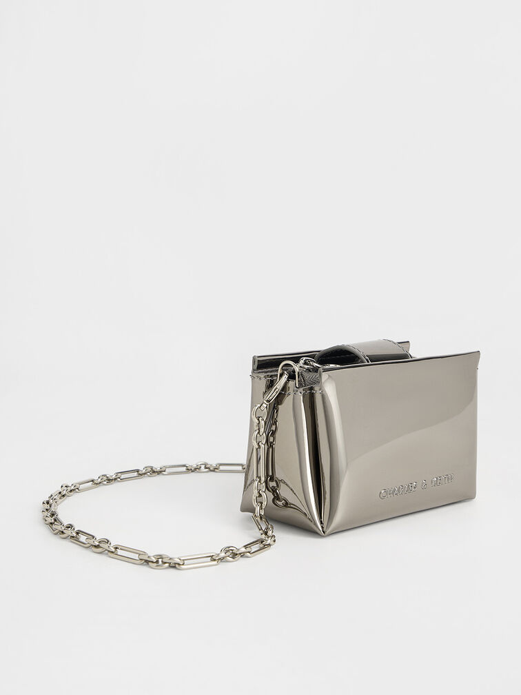 T&uacute;i x&aacute;ch chữ nhật Bosie Patent, X&aacute;m be, hi-res