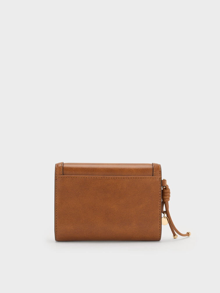 Haylen Front-Flap Small Wallet, Distressed Tan, hi-res