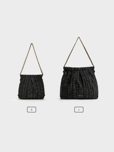 Balo phom chữ nhật Duo Tweed, Black Tweed, hi-res
