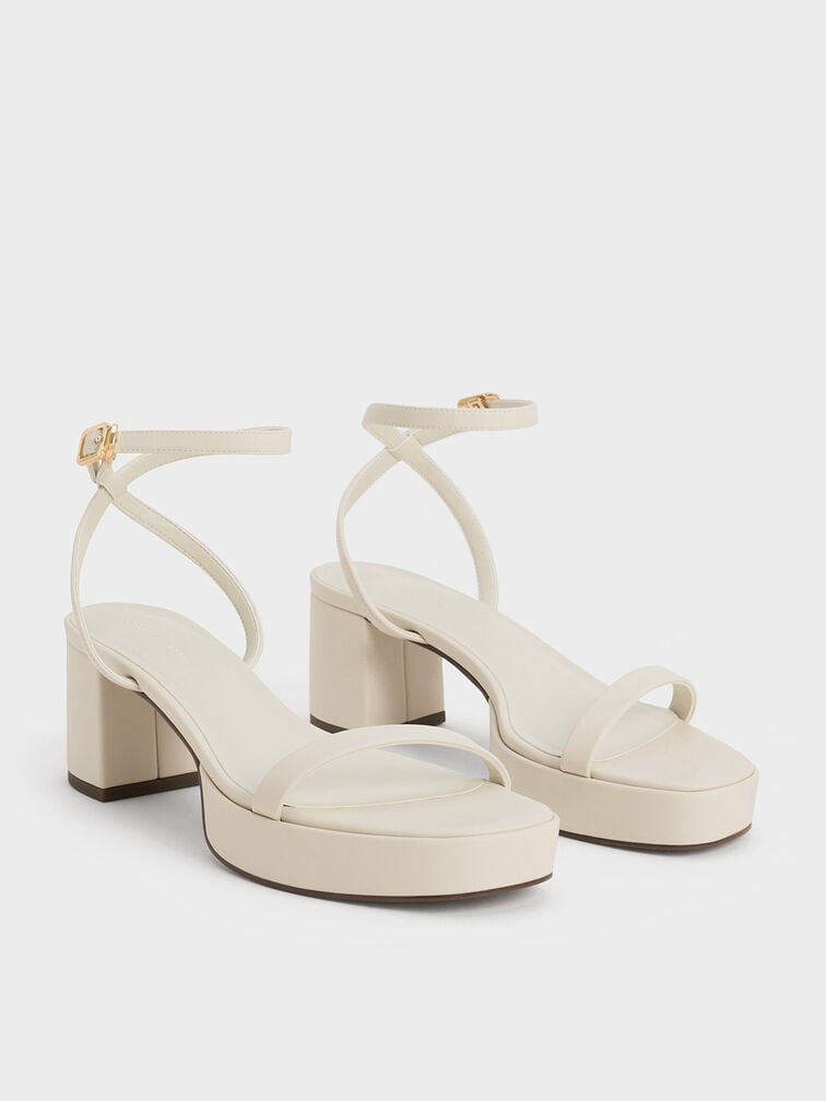 Gi&agrave;y sandals cao g&oacute;t Thin-Strap Block Heel, Phấn, hi-res