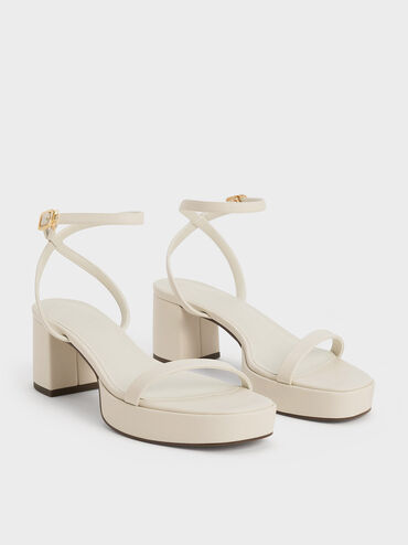 Gi&agrave;y sandals cao g&oacute;t Thin-Strap Block Heel, Phấn, hi-res