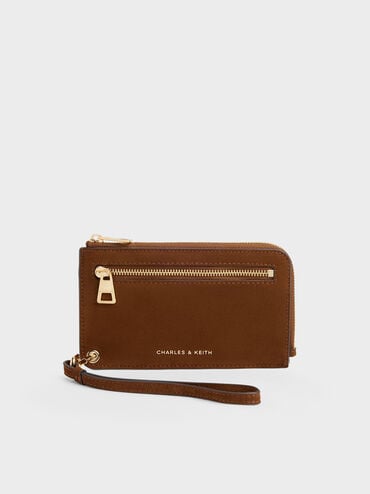 V&iacute; ngắn kho&aacute; zip Lillith n&acirc;u hồ đ&agrave;o, Pecan Brown, hi-res