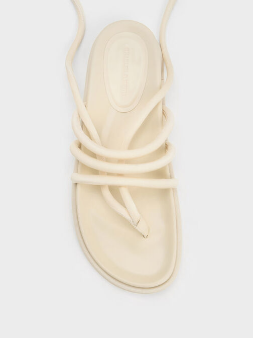 Giày sandals đế thấp Toni Tubular Tie-Around, Phấn, hi-res