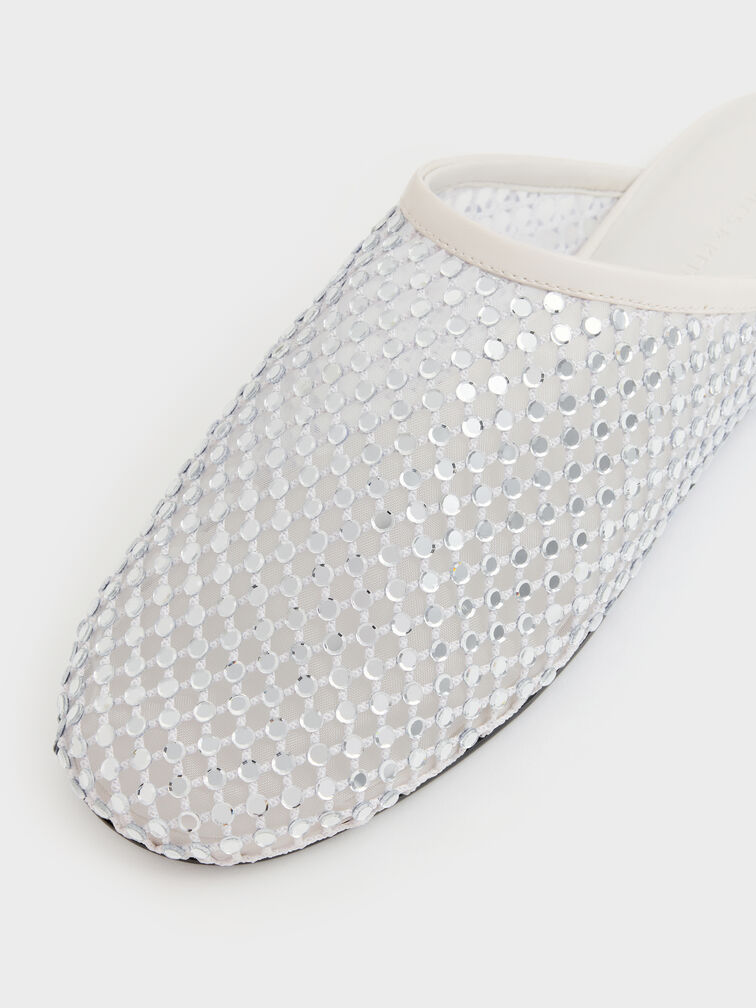 Gi&agrave;y mules đế bệt Maggie, Trắng, hi-res