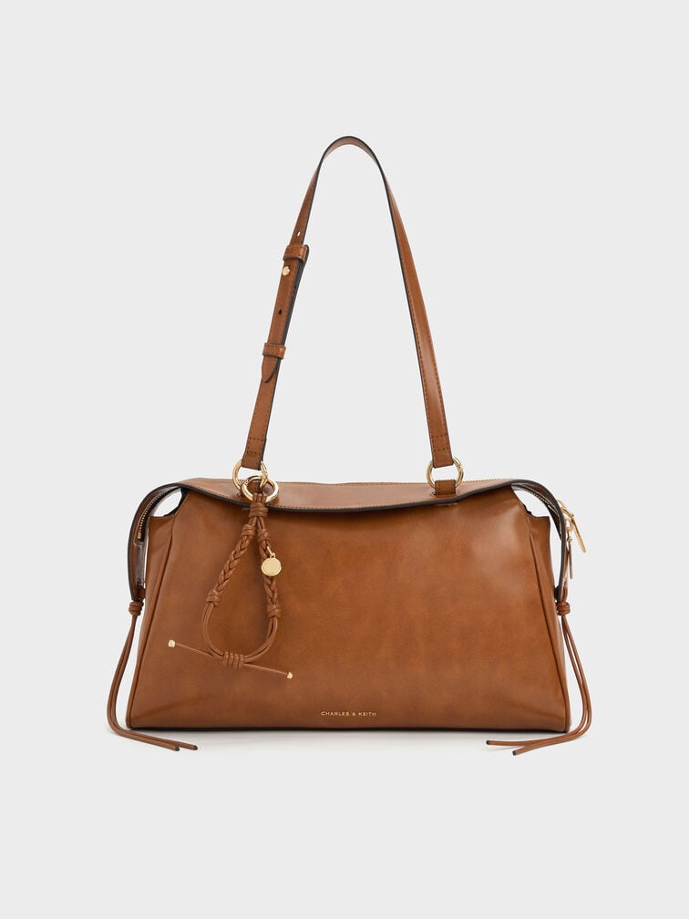 T&uacute;i đeo vai h&igrave;nh thang Haylen Braided-Charm, Distressed Tan, hi-res