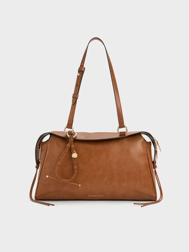 T&uacute;i đeo vai h&igrave;nh thang Haylen Braided-Charm, Distressed Tan, hi-res