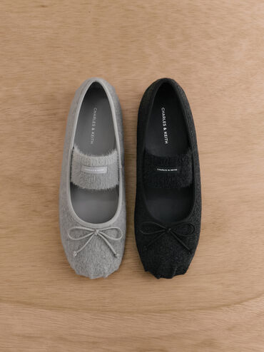 Winona Felt Mary Jane Flats, Light Grey, hi-res