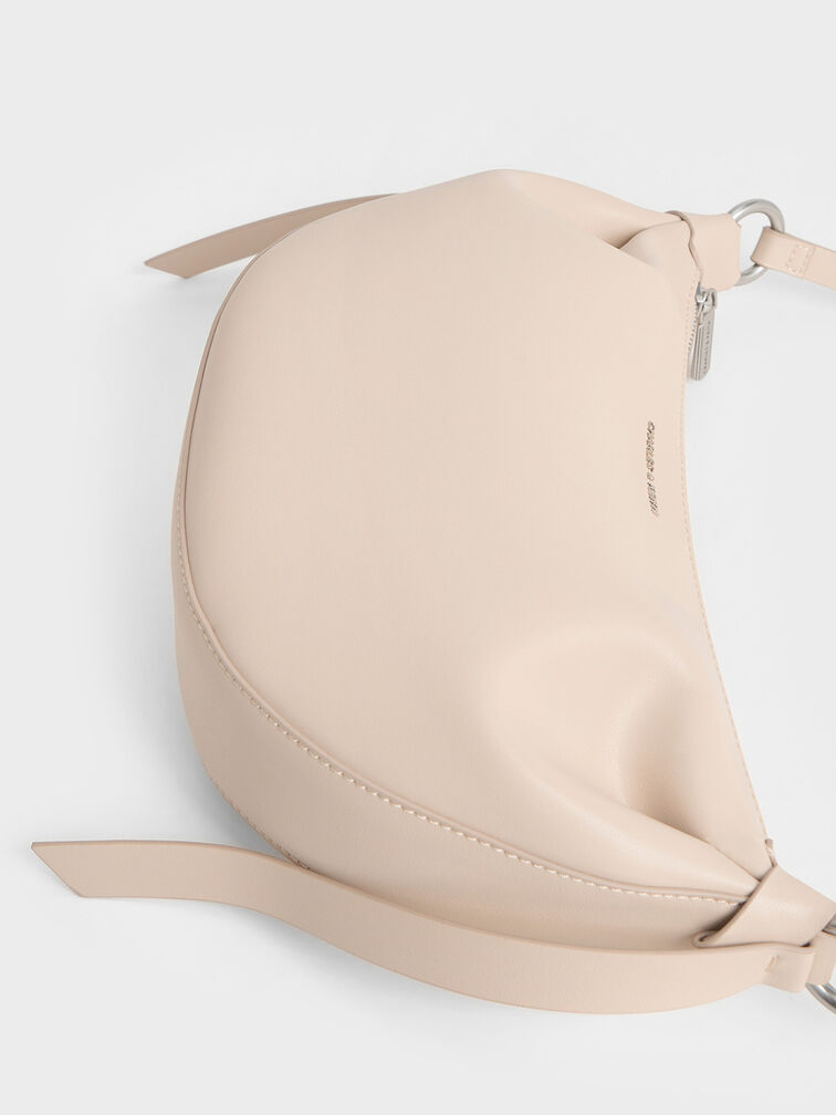 T&uacute;i đeo vai h&igrave;nh b&aacute;n nguyệt Calla Half-Moon, X&aacute;m trắng, hi-res