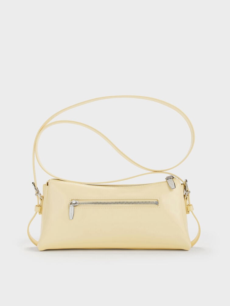 Rachel Front-Pocket Chain Shoulder Bag, Butter Yellow, hi-res