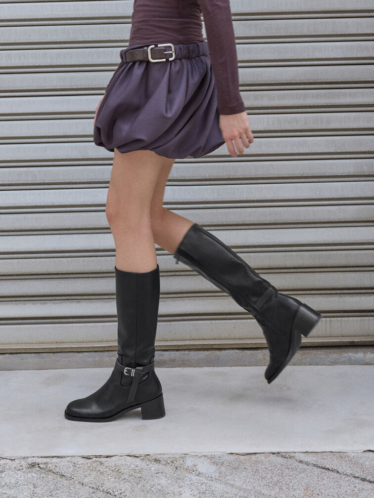 Boots cổ cao Eliza, Đen, hi-res