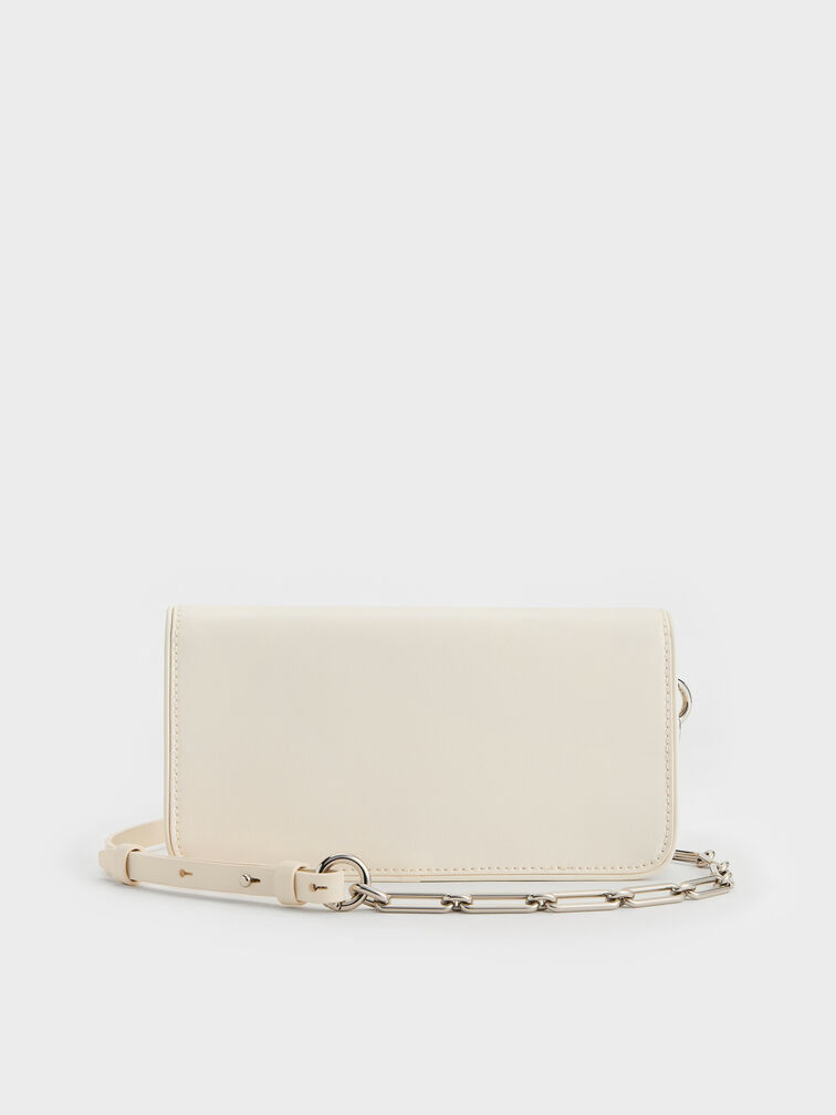 Lane Chain-Handle Wallet, Cream, hi-res