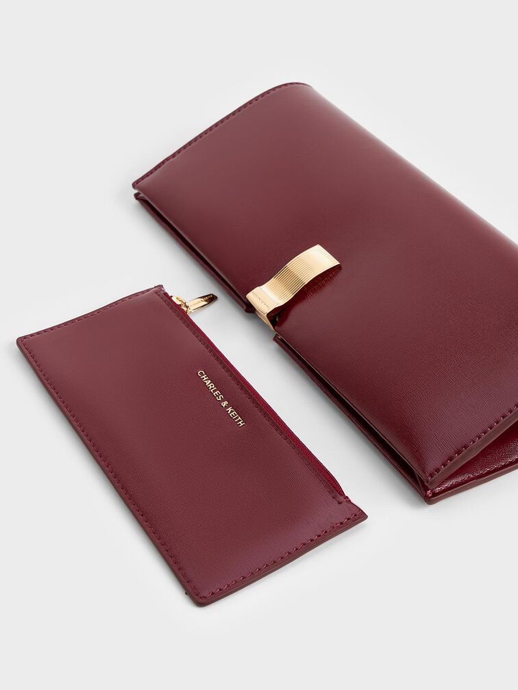 V&iacute; d&agrave;i Wisteria Metallic-Accent, Đỏ burgundy, hi-res