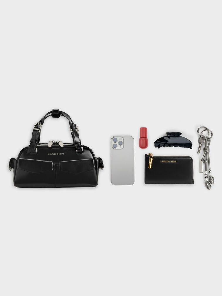 Rachel Multi-Pocket Bowling Bag, Noir, hi-res
