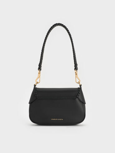 Blume Braided Shoulder Bag, Black, hi-res