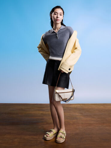 T&uacute;i đeo vai Addison Canvas Knotted-Rope, Taupe Canvas, hi-res