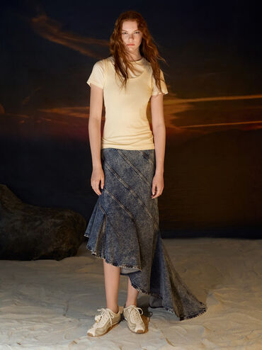 Jace Crochet & Suede Flower Sneakers, Chalk, hi-res