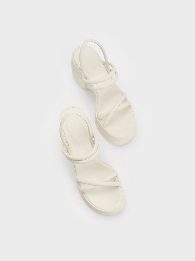Giày sandals cao gót Nerissa Tubular, Phấn, hi-res