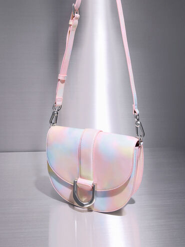 Gabine Swirl-Print Saddle Bag, Multi, hi-res