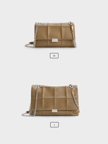 T&uacute;i đeo vai nắp gập Delfina, Walnut Brown, hi-res