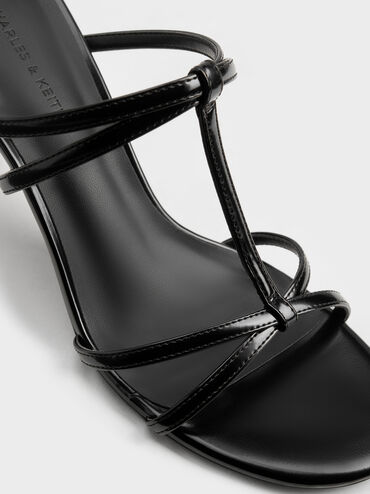Crossover T-Bar Strappy Mules, Black Boxed, hi-res
