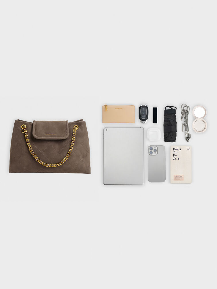 T&uacute;i đeo vai nắp gập Large Apfra, Stone Grey, hi-res