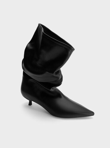 Gi&agrave;y boots cao g&oacute;t cổ cao, Đen, hi-res