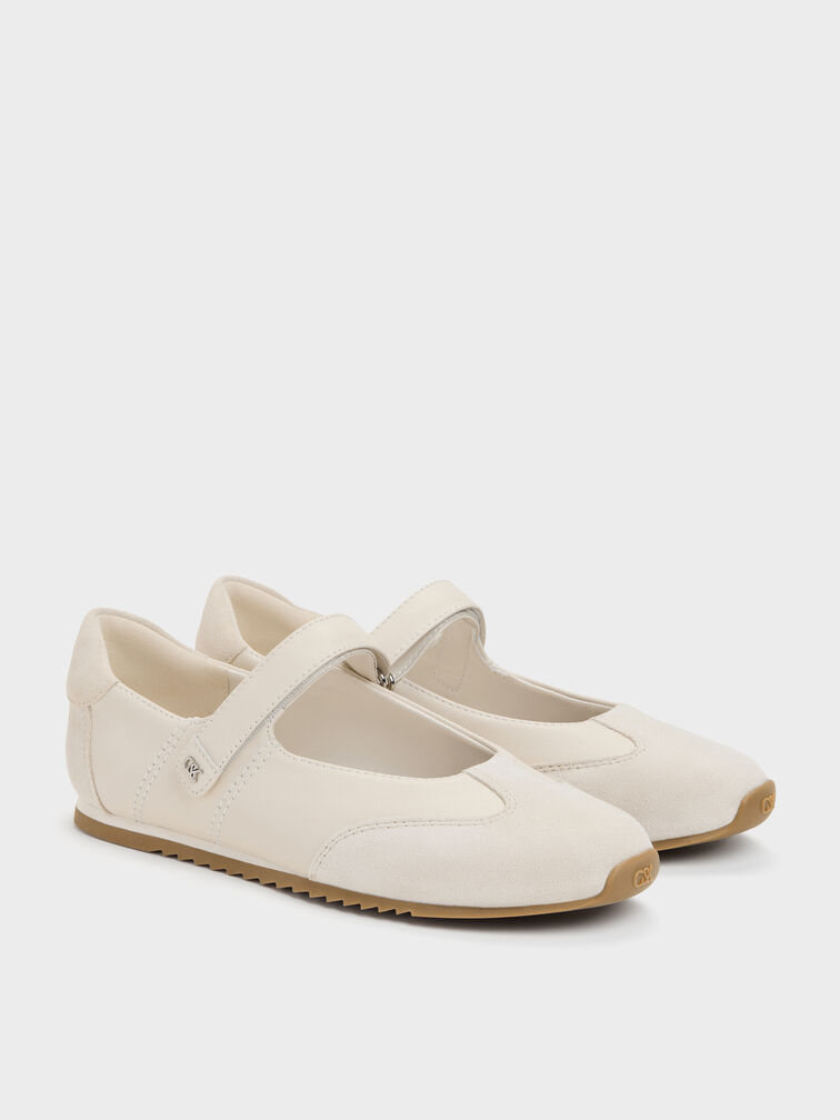 Jace Leather & Suede Mary Jane Sneakers, Chalk, hi-res