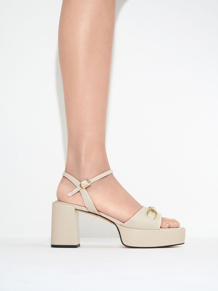 Leslie Metallic Accent Platform Slingback Sandals, White, hi-res