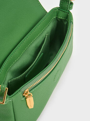 Daki Belted Shoulder Bag, Green, hi-res