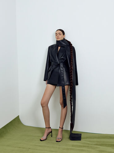 Gi&agrave;y cao g&oacute;t Recycled Polyester Crystal-Embellished Ankle-Stra, Đen họa tiết, hi-res