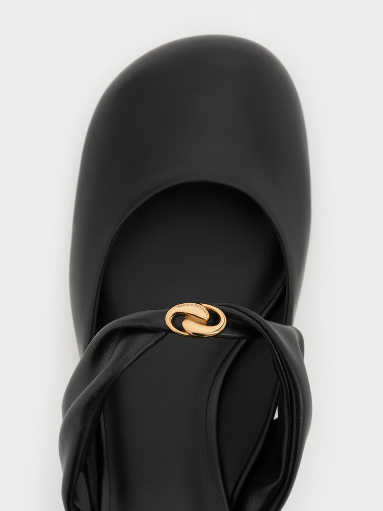 Gi&agrave;y mules cao g&oacute;t Metallic-Accent, Đen, hi-res