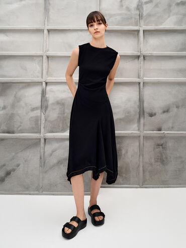 Bunsy Double-Strap Sports Sandals, Black, hi-res