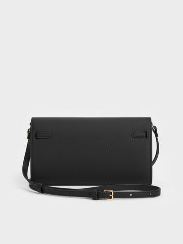 Tricha Knotted-Belt Crossbody Bag, Black, hi-res