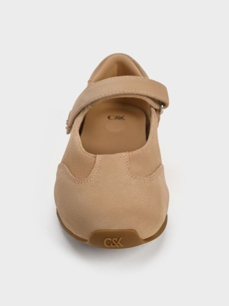 Jace Suede Mary Jane Sneakers, Beige, hi-res