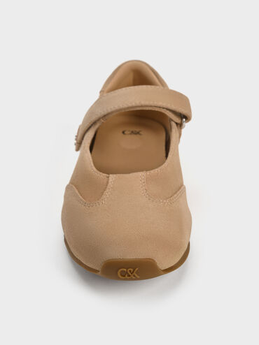 Jace Suede Mary Jane Sneakers, Beige, hi-res