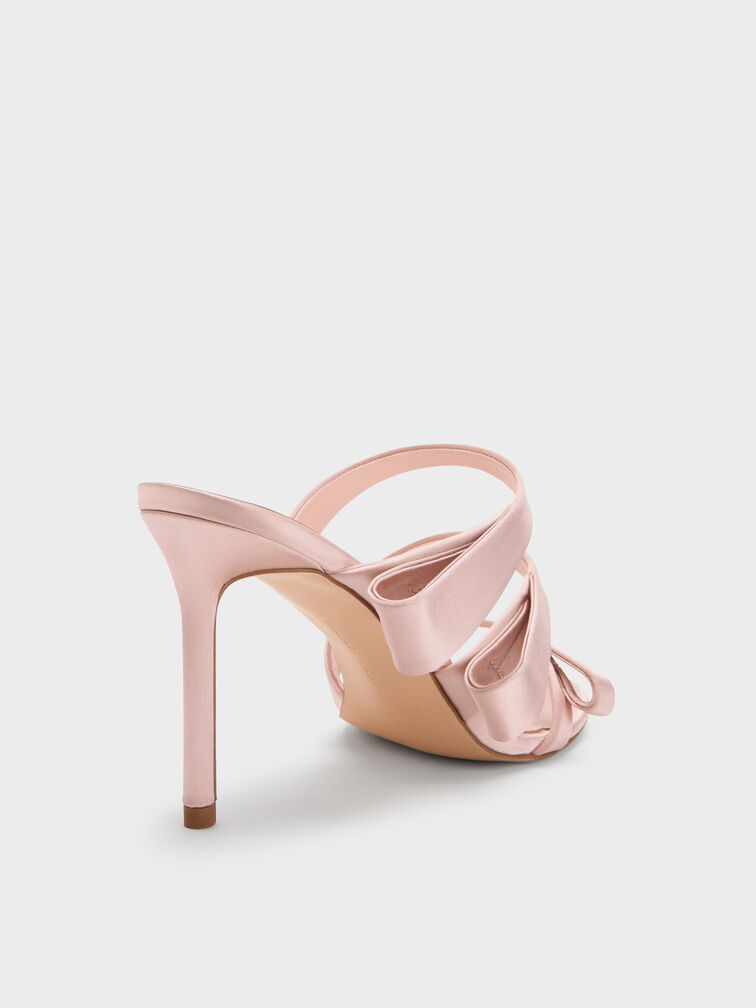 Gi&agrave;y mules cao g&oacute;t Satin, Hồng, hi-res