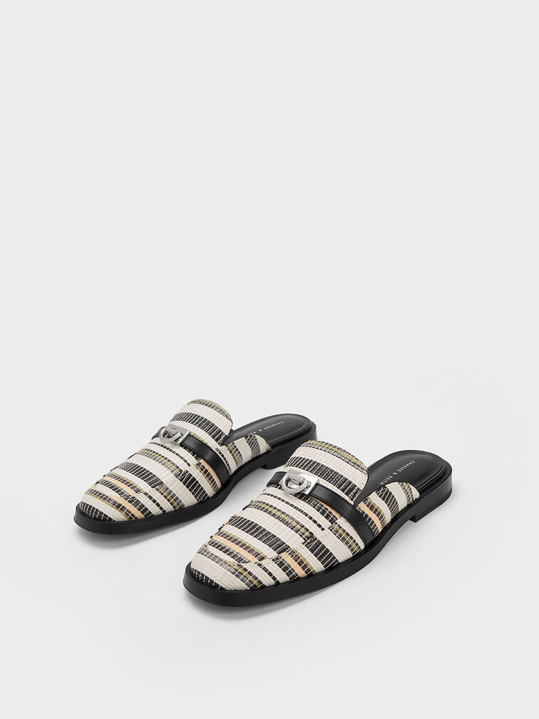 Giày mules Metallic Accent Striped Loafer, Nhiều màu, hi-res