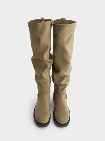 Gi&agrave;y boots cổ cao Camilla, Khaki, hi-res