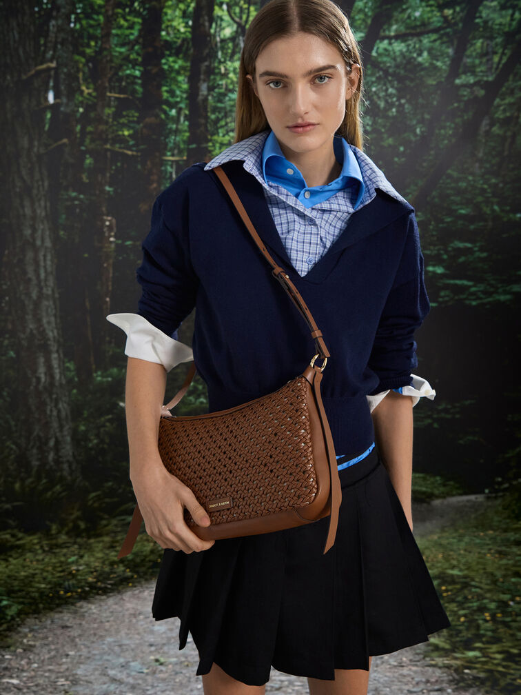 T&uacute;i đeo vai h&igrave;nh chữ nhật Calla, Chocolate, hi-res