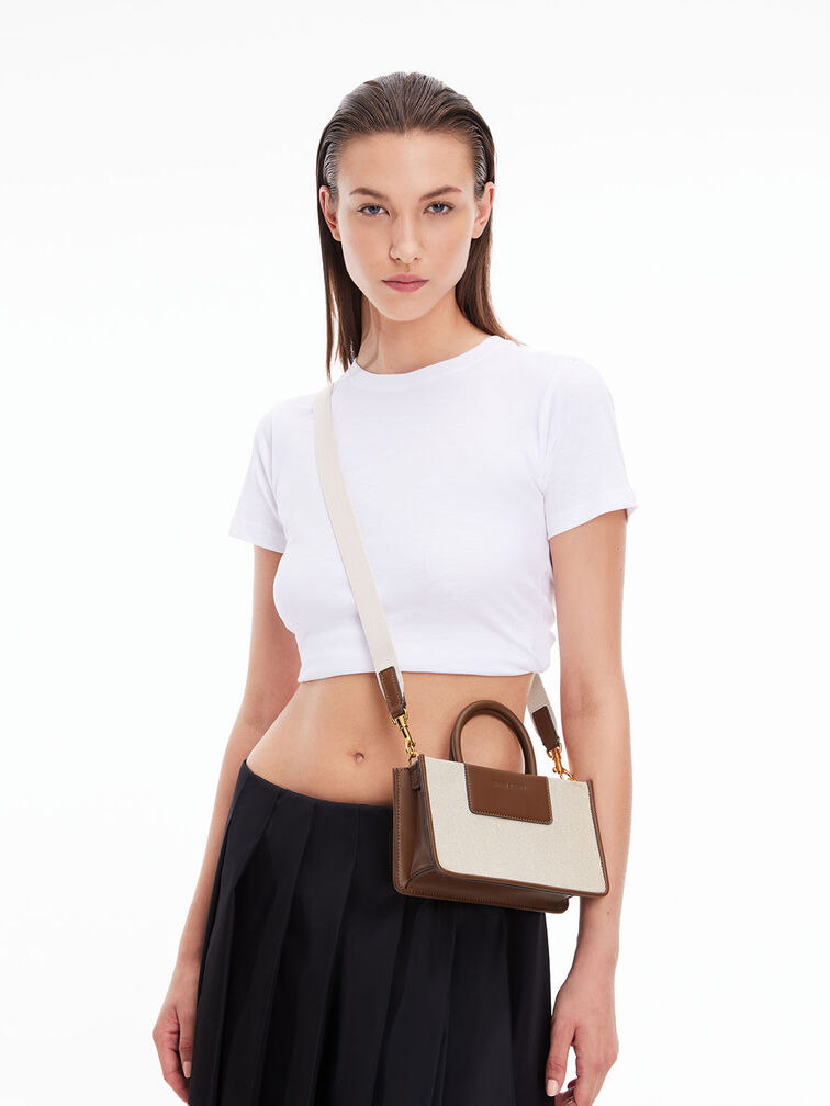 Mini Astra Canvas Tote Bag, Chocolate, hi-res