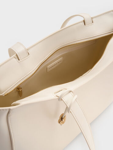 Augustine Sculptural-Detail Tote Bag, Cream, hi-res