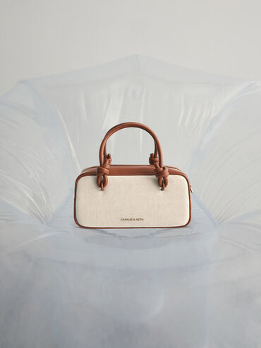 T&uacute;i x&aacute;ch Sammie Knotted Handle, Taupe Canvas, hi-res