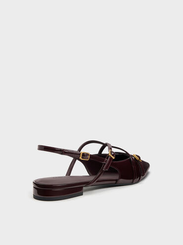 Gi&agrave;y sandals đế thấp Maybelle, Đỏ burgundy, hi-res