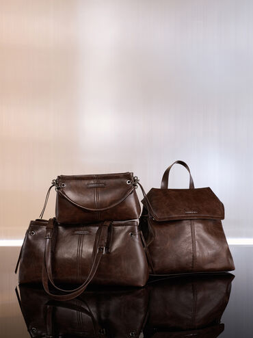 Túi xách hình thang Noane, Nâu cafe, hi-res