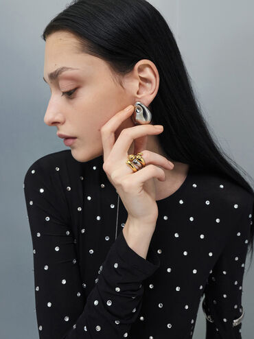 Eimear Sculptural Ring, Silver, hi-res